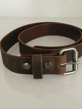Nohma Handcrafted Amish Leather Belt Brown 1.5” USA Made Adjustable Sz 36-42